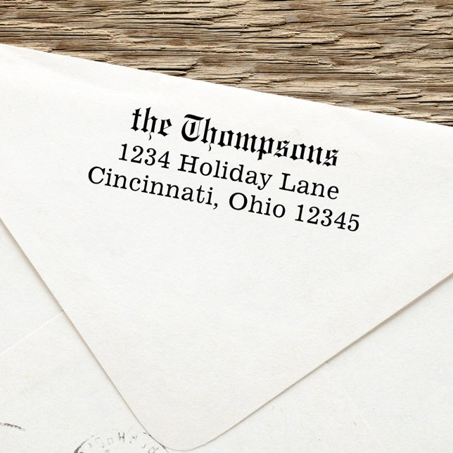 Sello Automático Estilo clásico de la dirección de retorno Minimali (Simple minimalist classic style return address self inking stamp.)