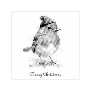 Sello Automático Estilo de correo de Navidad del petirrojo inglés