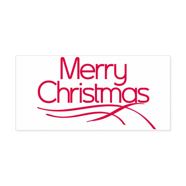 Sello Automático Estilo rojo Feliz Navidad y líneas onduladas (Diseño)