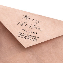 Sello Automático Estiloso guión caligrafía Feliz familia navideña