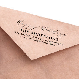 Sello Automático Estiloso guión caligrafía Feliz Navidad Familia