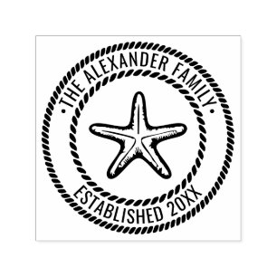 Sello Automático Estrella de mar #2 Apellido Fecha Establecida Cuer