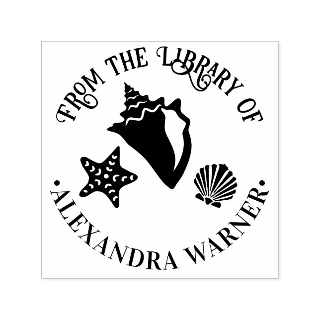 Sello Automático Estrella de mar de concha escalopa Biblioteca de l (Diseño)