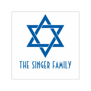 Sello Automático Estrella simple y elegante de David #3 Nombre fami