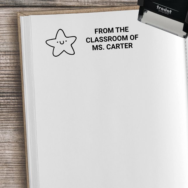 Sello Automático Estrella Sonriente De La Clase De Nombre Personali (From the classroom of star stamp)