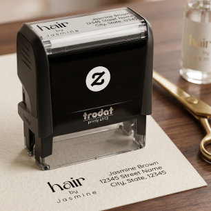 Sello Automático Estudio de Estilista de Pelo Dirección de Devoluci
