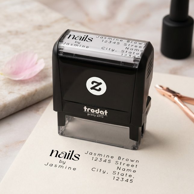 Sello Automático Estudio de Técnico de Uñas Dirección de Devolución (Subido por el creador)