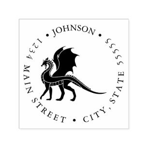 Sello Automático Etiqueta de devolución china feroz de la silueta