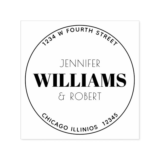 Sello Automático Etiqueta de dirección de retorno circular minimali (Diseño)