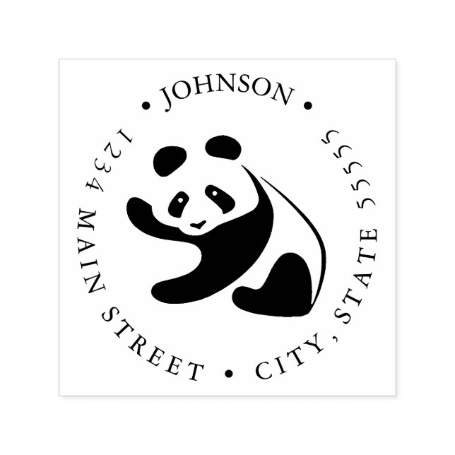 Sello Automático Etiqueta de retorno blanca y negra (Diseño)