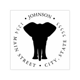 Sello Automático Etiqueta de retorno de Elefante Simple Vintage