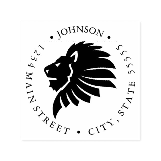 Sello Automático Etiqueta de retorno de león feroz (Diseño)