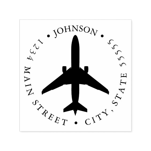 Sello Automático Etiqueta de retorno de silueta del piloto del avió (Diseño)