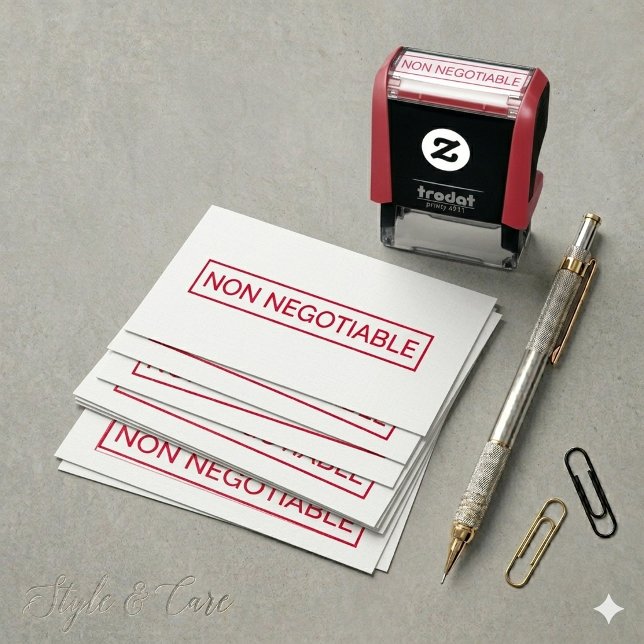 Sello Automático Etiqueta Personalizada NO NEGOCIABLE (Personalized NON NEGOTIABLE Label Self-inking Stamp)