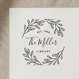 Sello Automático Ex libris botánico elegante de familia