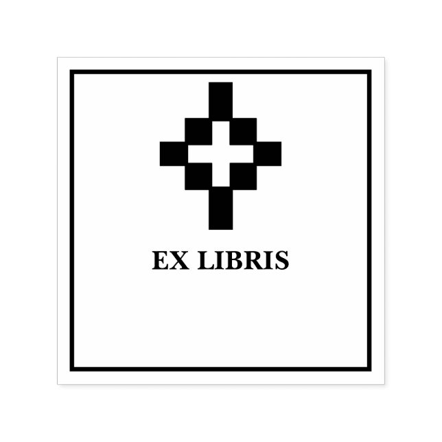 Sello Automático Ex libris con cruz (Diseño)