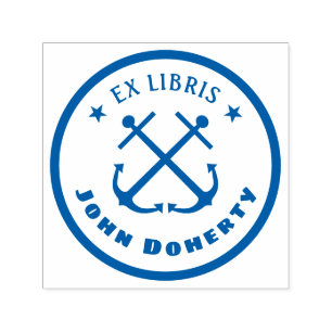 Sello Automático Ex Libris con dos anclas el Personalizable