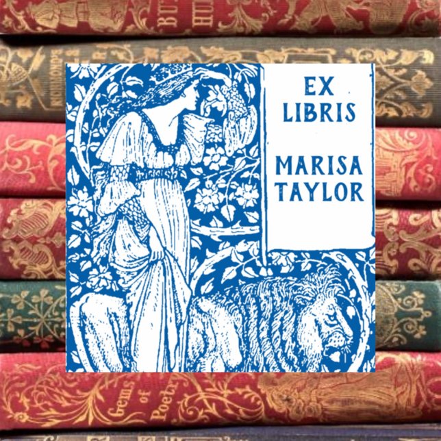 Sello Automático ex libris de dama con león (Subido por el creador)