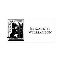 Ex Libris Dog Bookplate Regreso del Libro de la Bi