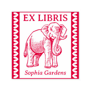 Sello Automático Ex-Libris - Elefante Indio - Borde