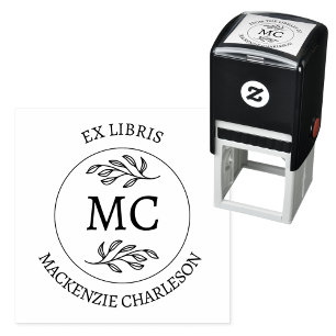 Sello Automático Ex Libris Personalizados Biblioteca de Monograma d