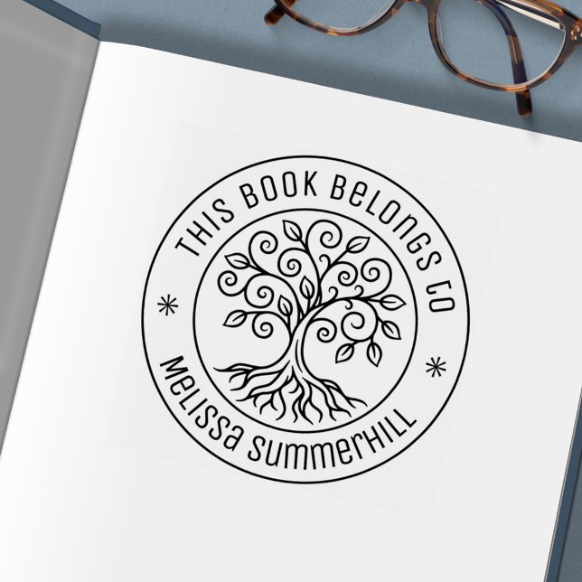 Sello Automático Ex libris redondo de árbol (Subido por el creador)