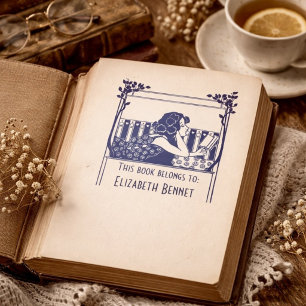 Sello Automático Ex Libris Vintage Elegante