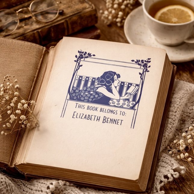 Sello Automático Ex Libris Vintage Elegante (Subido por el creador)