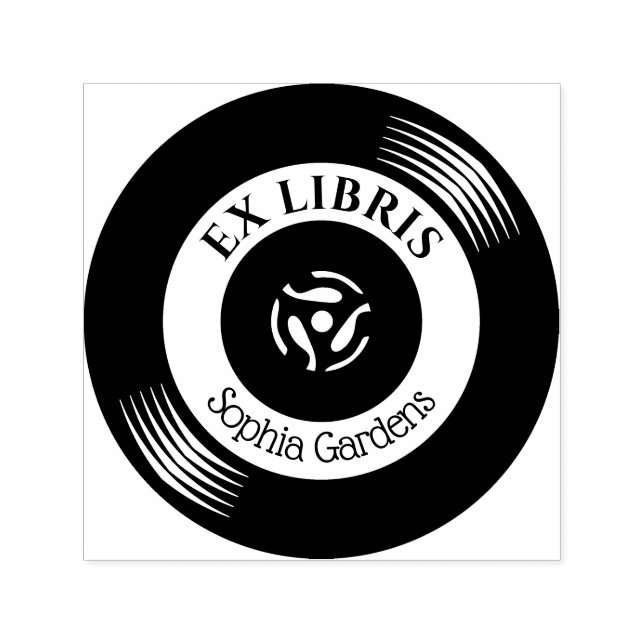 Sello Automático Ex Libris Vinyl Record (Diseño)