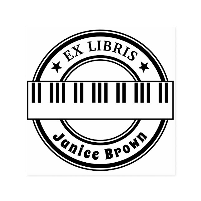 Sello Automático Ex Libris with Piano Keys | music (Diseño)