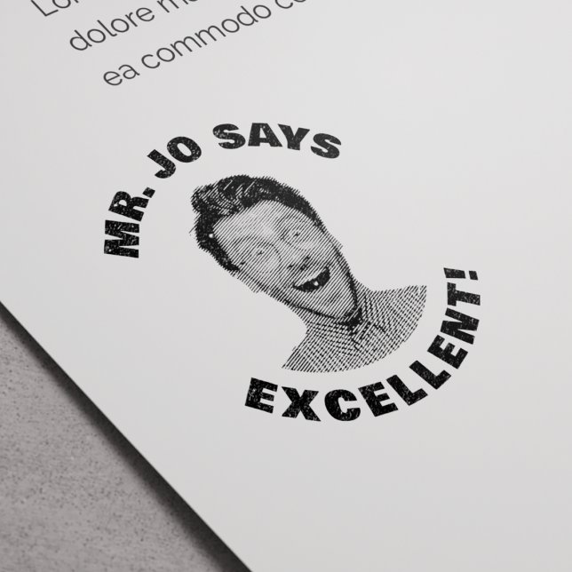 Sello Automático Excelente foto de profesor gracioso personalizado (Subido por el creador)