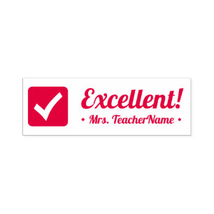 Sello Automático "¡Excelente!" + Nombre del profesor de la escuela 