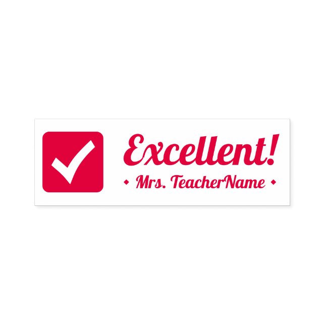 Sello Automático "¡Excelente!" + Nombre del profesor de la escuela  (Diseño)