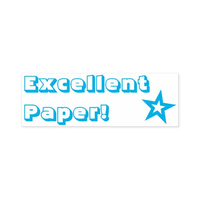 Sello Automático "¡Excelente papel!" Estampado de goma de tutor (Diseño)