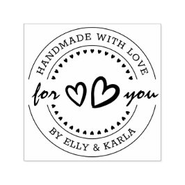 Sello Automático Fabricado a mano con amor Nombre personalizado y r