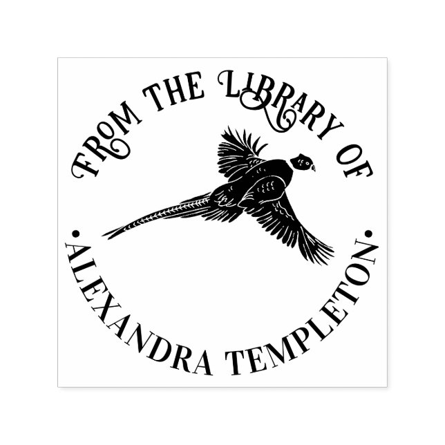 Sello Automático Faisán elegante nombre de libro de biblioteca de s (Diseño)