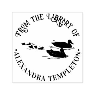 Sello Automático Familia de patos Patitos Nombre del libro de la bi