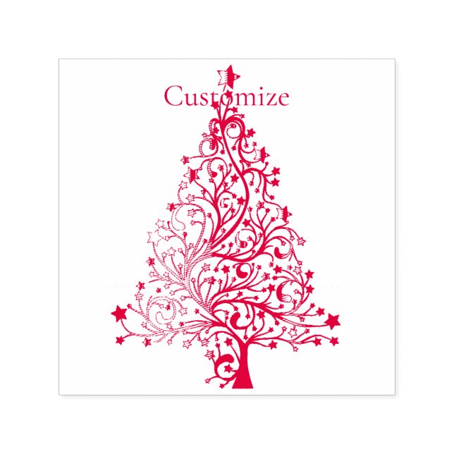 Sello Automático Fancy Gold Christmas Tree Thunder_Cove (Diseño)