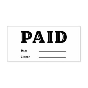 Sello Automático Fancy PAID Fecha de comprobación Número de comprob