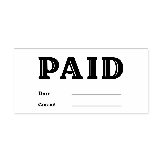 Sello Automático Fancy PAID Fecha de comprobación Número de comprob (Diseño)