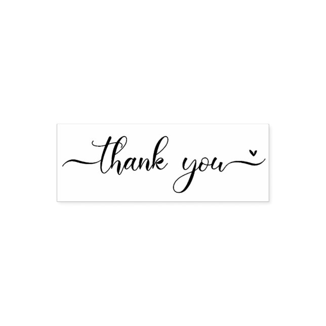 Sello Automático Fancy Script Gracias Corazón (Diseño)