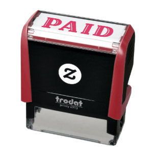 Sello Automático Fancy Text PAGADO General Business Red Ink