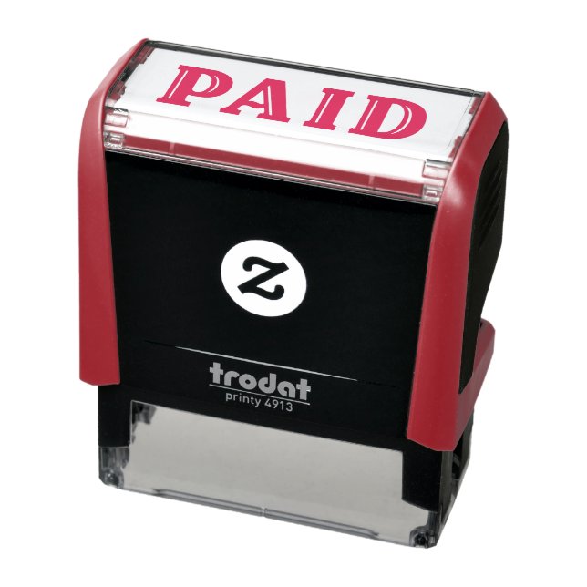 Sello Automático Fancy Text PAGADO General Business Red Ink (Producto)