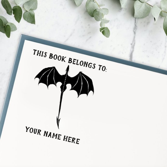 Sello Automático Fantasía del Dragón del Vuelo Tribal Negro (Subido por el creador)