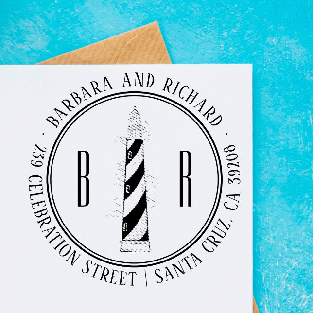 Sello Automático Faro | Iniciales Nombres de Ronda y Dirección de D (Subido por el creador)