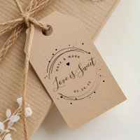 Favor de boda moderno circular Love is Sweet