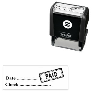 Sello Automático FECHA Alta de Cheque PAGADO Número Negocio General