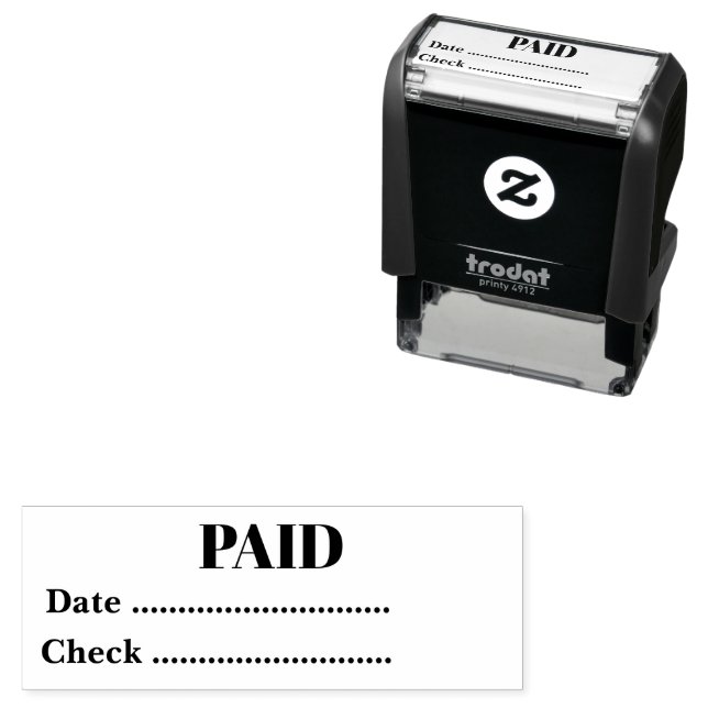Sello Automático FECHA alta pagada Número de cheque Negocio general (In Situ)