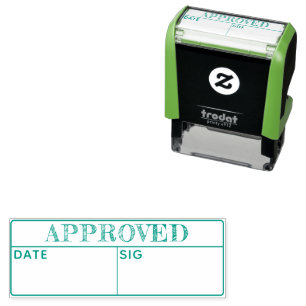 Sello Automático Fecha de aprobación simple Firma Iniciales Persona