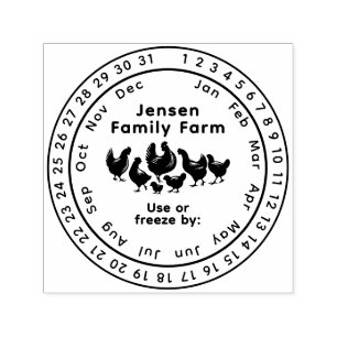 Sello Automático Fecha de frescura del calendario perpetuo de pollo